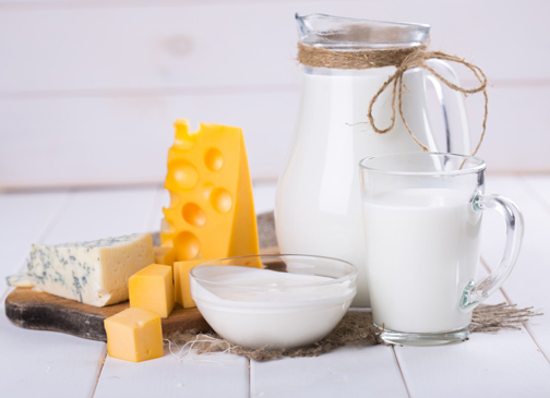 dairy products. cheese, milk, sour cream
